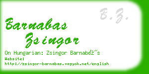 barnabas zsingor business card